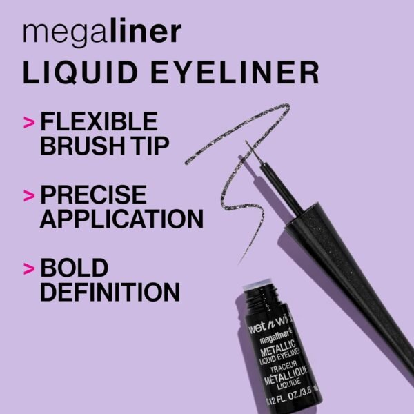wet n wild - MEGALINER LIQUID EYELINER - Pointe fine facilitant l'application - Teinte Black - 100% Cruelty Free – Produit Vegan – Image 3