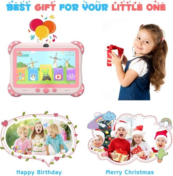 Ascrecem Tablette pour Enfant,7 Pouces Android Tablette Enfants avec WiFi,HD,Bluetooth,ContrôLe Parental, Logiciel Enfant Pré-Installé Quad Core 32Go ROM Tablette Tactile Educative Youtube Google Play – Image 7