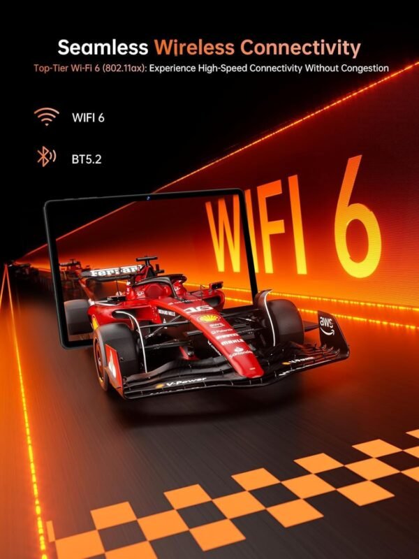 Tablette 11 Pouces Android 14, Tablet Tactile, 24Go + 256Go, TF 1TB Extensible, 8000 mAh, UFS 2.2 Flash | 13MP + 5MP | Face ID | Widevine L1 | GMS Certified | 8-Cores 2.0 GHz | GPS | BT5.0- Gris – Image 5