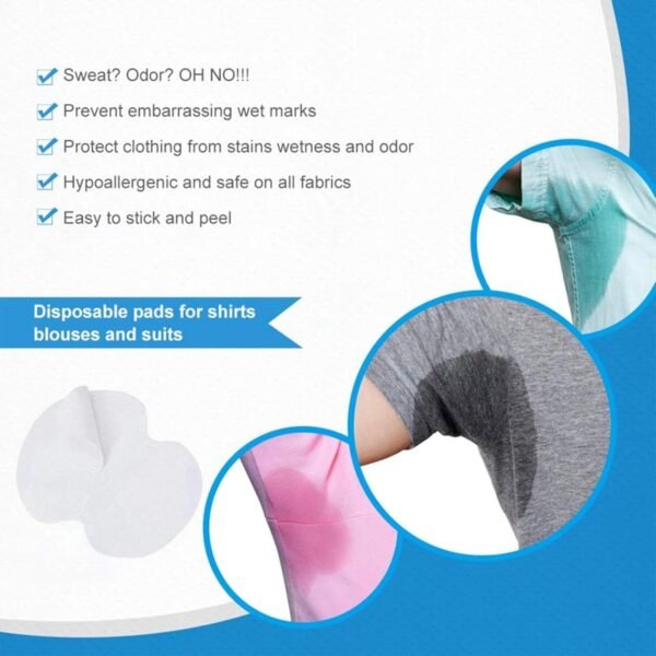 Coussinets de protection contre la transpiration pour aisselles – Doublures jetables absorbant la transpiration, patchs de protection sous les aisselles | Solution de confort d'hygiène personnelle – Image 5