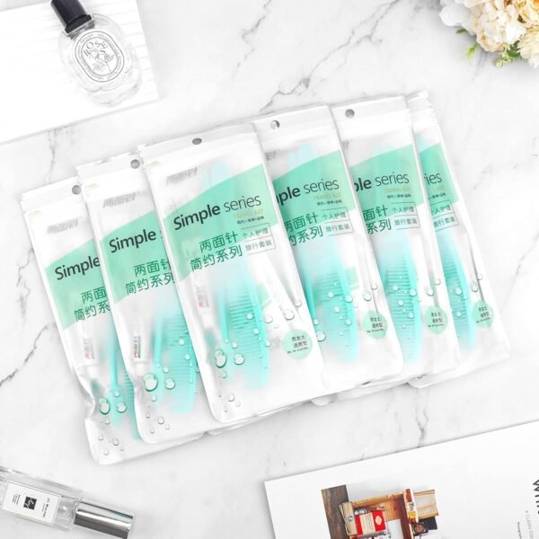 Kit d'hygiène en vrac, emballé individuellement, kit d'hygiène de voyage avec brosse à dents, dentifrice, peigne, shampooing, gel douche, bonnet de douche et savon, convient pour hôtel, maison – Image 5