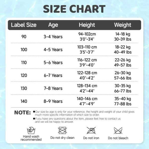 Maillot de Bain Fille Deux Pièces Combinaison Anti UV Fille Manches Longues Maillot pour Filles de 3-9 Ans – Image 6