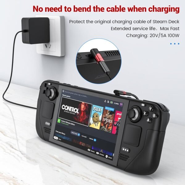 MOGOOD USB C Adaptateur à 90 degrés C mâle à C Femelle USB C Adaptateur Extender Type-C Data Transmission PD100W Charge Rapide et 8K @ 60Hz Passage pour Les Accessoires de Pont Vapeur – Image 3