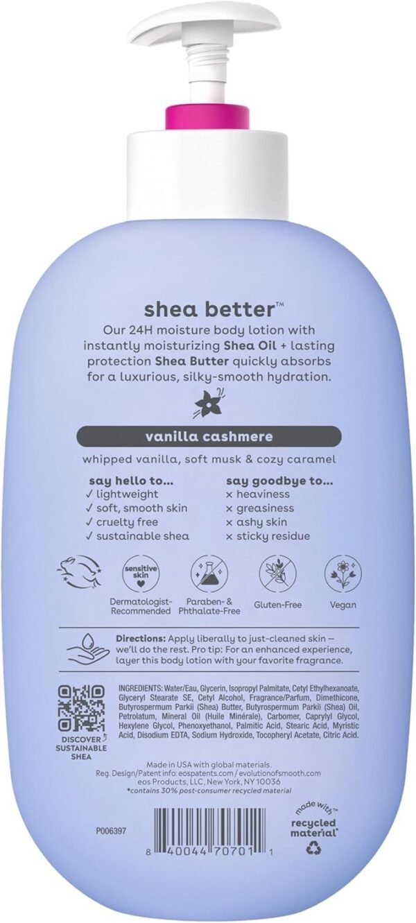 EOS Shea Better 24H Moisture Lotion pour le corps Vanilla Cashmere – Image 8
