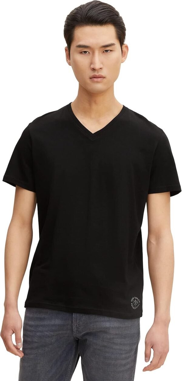 TOM TAILOR Hommes Lot de 2 t-shirts basiques avec col en V – Image 6