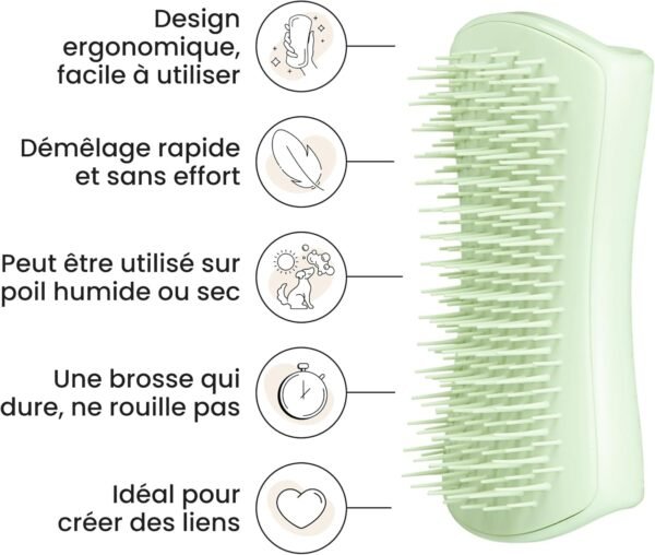Tangle Teezer Pet Teezer, Brosse de Toilettage Douce pour Chiot, Idéale pour Les Chiots et Les Chiens à la Peau Sensible et au Poil Délicat, Menthe – Image 5
