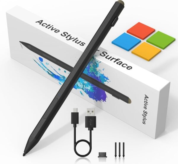 Stylet Surface Pen pour Microsoft Surface Pro 11/9/8/7/6/5/4/3, Surface Go 4/3/2 Surface Laptop/Studio/Book 4/3/2 avec 4096 Touches d'impression, Palm Rejection, Microsoft Surface Go Accessoires