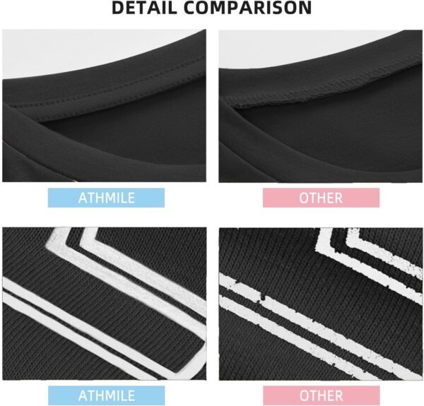 ATHMILE T-shirt surdimensionné pour femme, coupe ample, col rond, manches courtes, chemisier d'été décontracté, t-shirt basique Y2K 2023, Vêtements, noir, Taille M – Image 3