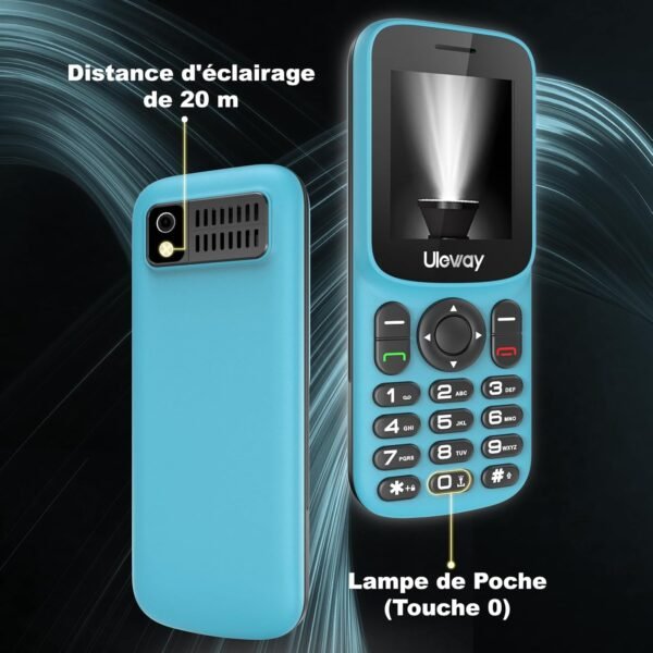 Uleway 4G Telephone Portable Senior Débloqué, Double SIM Téléphone Portable Personnes âgées | Téléphone Portable Compact Facile à Utiliser avec 1.8" LCD Écran | Haut Volume | USB C | Utiliser Nano SIM – Image 9
