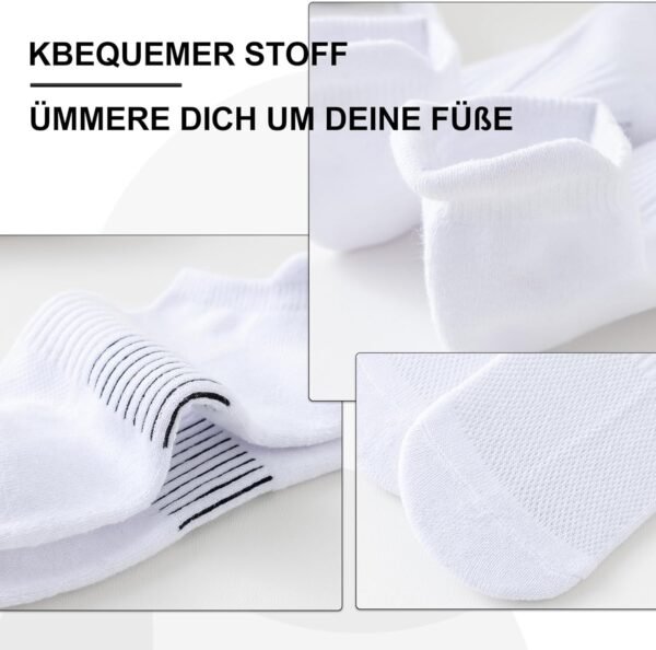 Niofind Chaussettes Femmes 35-38/39-42 Chaussettes Basses Femme De Sport En Coton Respirantes Courtes Chaussettes Anti-ampoules Femmes Chaussettes De Course Rembourrées 6 Paires – Image 3