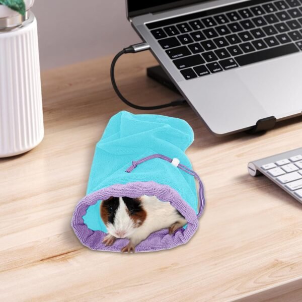 Petit sac de serviette de bain pour animal de compagnie, pochette de séchage portable, matériau doux et absorbant avec doublure imperméable, léger et compact pour le toilettage, les voyages et – Image 2
