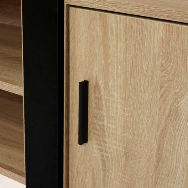 IDMarket - Meuble TV 140 cm Phoenix 2 Portes Bois et Noir – Image 6