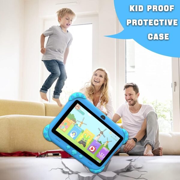 Ascrecem Tablette Enfants,7 Pouces Android Tablette Educative pour Enfant avec WiFi, Quad Core,2G 32G,Bluetooth,ContrôLe Parental,Logiciel Enfant Pré-Installé,Tablette Tactile de 3-14 ans Fille Garcon – Image 4