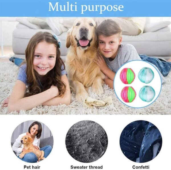 XLOUCH Anti Poil Machine à Laver, 12 PCS Réutilisable Cheveux Animaux Nettoyage Outil pour Machine à Laver, pour Nettoyer Poils d'animaux Domestiques, Cheveux, Débris Coton – Image 4