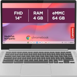 Lenovo IdeaPad Slim 3 Chromebook 14M868 - Ordinateur Portable 14'' FHD (MediaTek Kompanio 520, RAM 4Go, eMMC 64Go, Arm Mali-G52 Graphics, Chrome OS) Clavier AZERTY Français - Gris