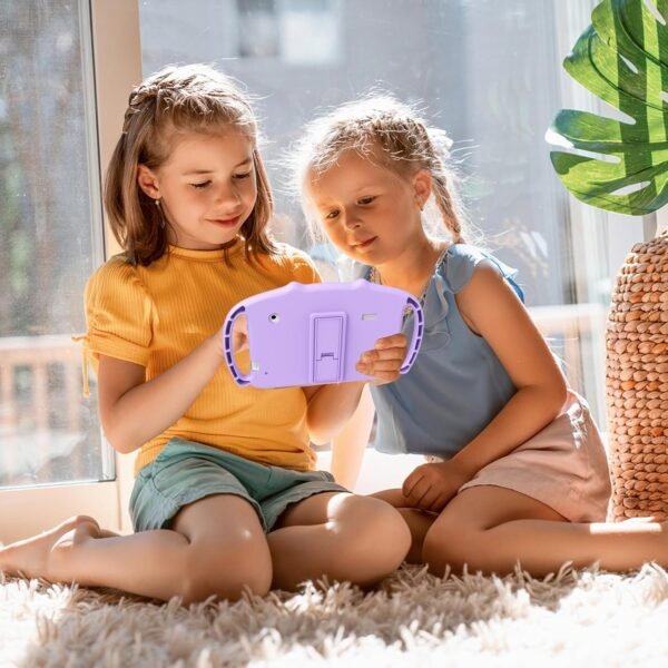 Ascrecem Tablette Educative Enfant 7 Pouces Android Tablette Enfants avec WiFi 6 Bluetooth Quad Core 2 Go RAM 32 Go ROM Tablet Bebe avec Contrôle Parental Jeux Éducatifs Étui Antichoc Youtube (Violet) – Image 7