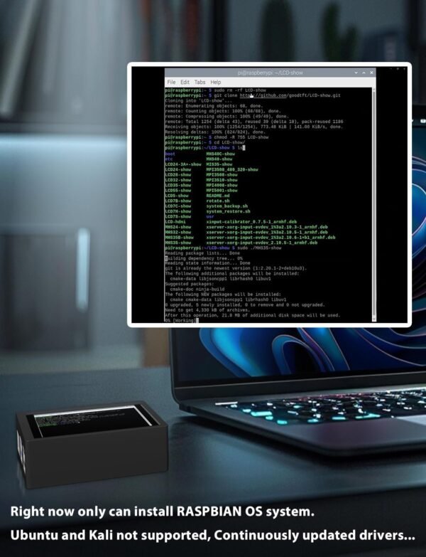 Jun-Saxifragelec pour Raspberry Pi 5 écran Tactile avec boîtier ABS, écran 3,5 Pouces avec Ventilateur, 320x480 écran TFT LCD – Image 6