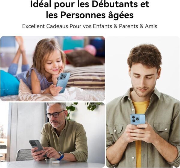 OSCAL Telephone Portable,Flat 2C Android 14 Telephone,6Go+64Go/TF 2To, Octa Core, 6.56" HD+,Batterie 5000mAh Smartphone Pas Cher,13MP+8MP,4G Smartphone, Face ID/Dual SIM/GPS/2Ans De Garantie -Noir – Image 6