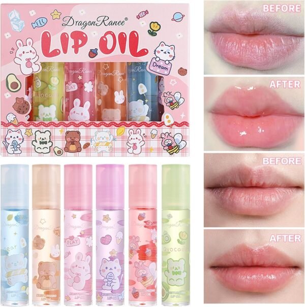 DENESTUP 6pcs Roll-On Lip Gloss Set, Set De Gloss à Lèvres Aromatisé Aux Fruits, Maquillage Brillant Pour Les Enfants Et Les Adolescents, Non Toxique, Adapté Aux Enfants – Image 9