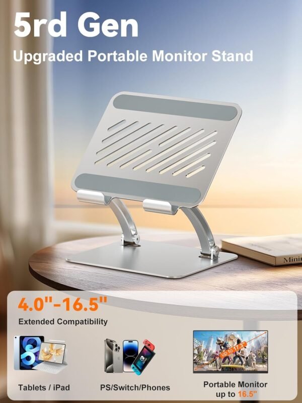 Tounee Support pour Tablette Surface Pro - Compatible avec tablettes et Smartphones de 4,0 à 16.5 Pouces - Argenté – Image 2