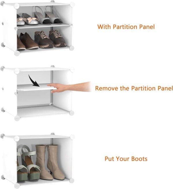HOMIDEC Meuble Chaussure, 7 Niveaux Rangement Chaussure 28 Paires Etagere Chaussure, Armoire a Chaussures avec Porte pour Entrée Salon Chambre – Image 5