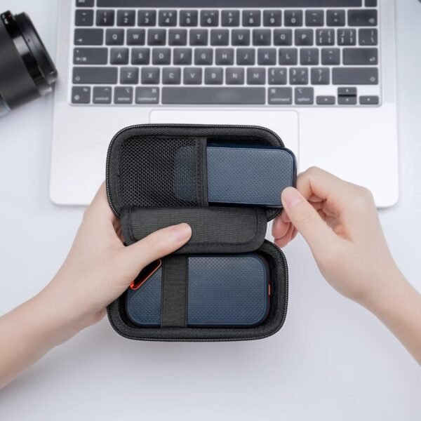 YINKE Étui pour Crucial BX500/X8, WD My Passport Portable SSD, Houssee Coque EVA Rigide Sac de Protection Transport (Black) – Image 7