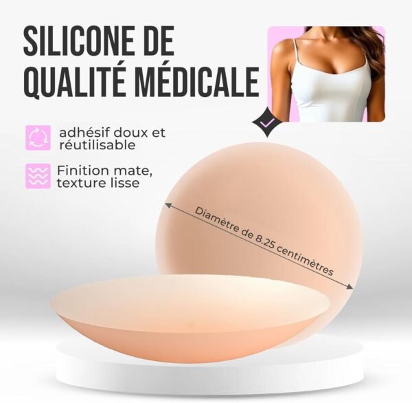 Go Nipless Cache-tétons en silicone pour femme – Cache-tétons adhésifs réutilisables en gel nude, nude, 1 Pair – Image 7