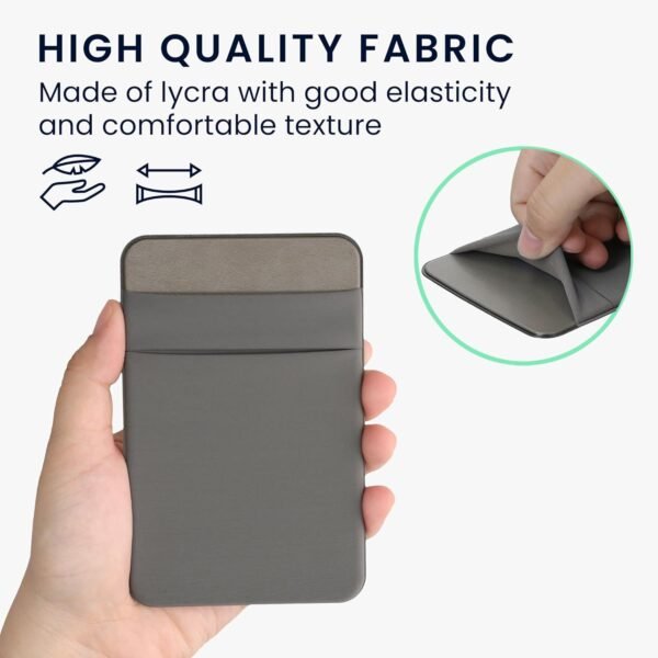 kwmobile Housse Disque Dur SSD Compatible avec SanDisk Portable SSD, Samsung T7 Coque - Pochette Protection en Élasthanne 13 x 8,3 cm pour Disque Dur avec 2 Poches - Gris – Image 3
