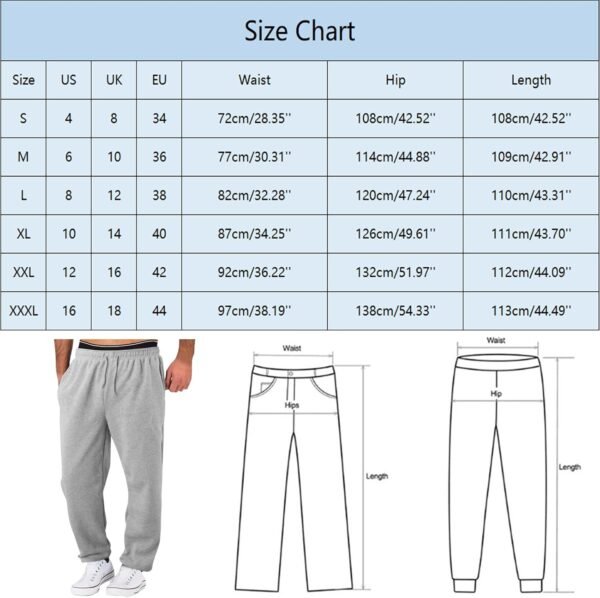 Jogging Homme Pantalon Baggy Cargo Sweatpants Mode Sport Pantalon de Survêtement Taille Élastique Pants Large Workout Training Chaud Pants Poches Automne Hiver 2025 – Image 6