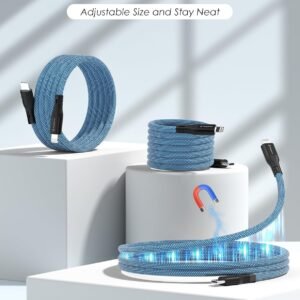 Alternative view of Magtame Bobine de câble magnétique USB C vers Lightning, câble 1m MFI certifié C vers Lightning, câble de charge rapide pour i -Phone enroulé, pour i -Phone 14 13 12 11 pro Max xr XS x 8 plus
