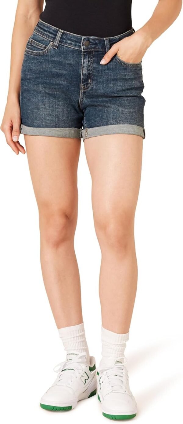 Amazon Essentials Short en Jean Coupe Slim Taille Mi-Haute avec Entrejambe de 10 cm Femme