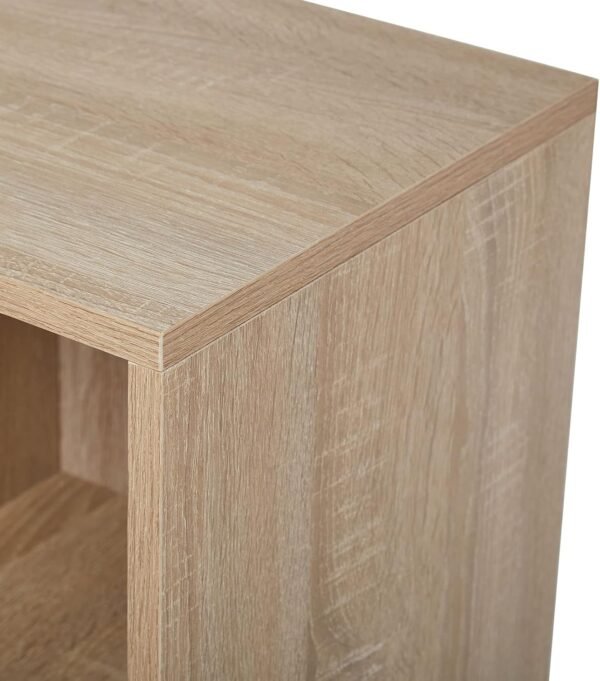 Mondeer Étagère de Rangement, Bibliothèque avec 6 Cubes Moderne en Bois Inclus 3 Portes et 3 Ouvertes, pour Salon ou Bureau, 60 D x 30 W x 90 H cm, Blanc et Chêne – Image 6