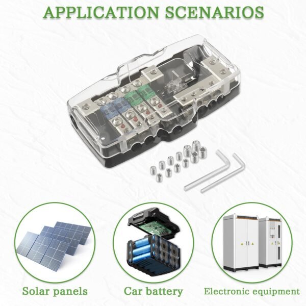 SIGANDG Auto Audio Stéréo Bloc de Fusible de Distribution 4 voies Boîte à Fusibles Distributeur de Fusible Mini ANL Pour avec Lumière de Instruire Rouge – Image 6