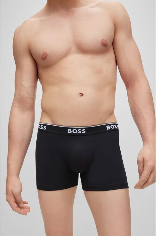BOSS Hommes BoxerBr 3P Power Lot de Trois Boxers Longs en Coton Stretch avec Logos – Image 4