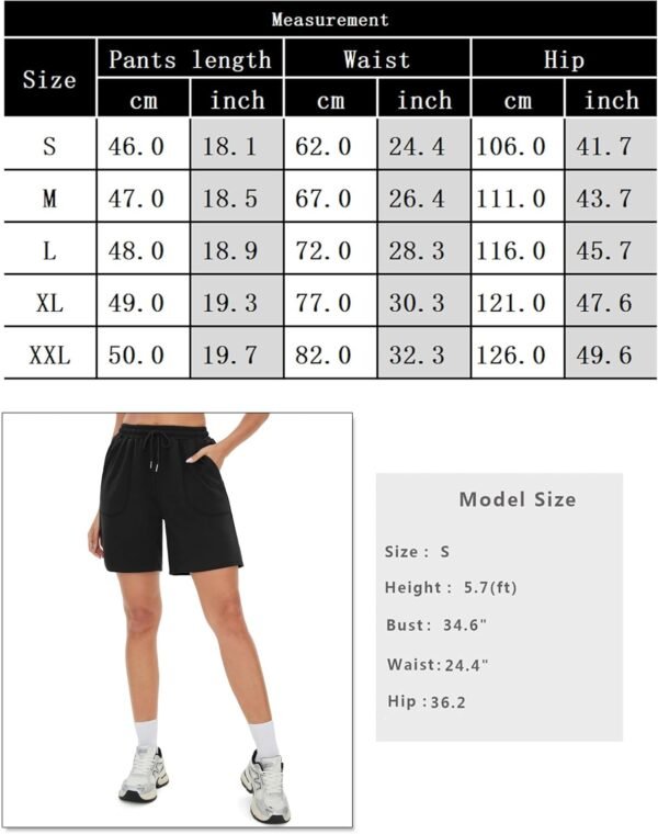 Terecey Short Sport Femme Bas de Survêtement Court Respirant Pantalon Court Femme Été Doux avec Poches pour Jogging Fitness – Image 6