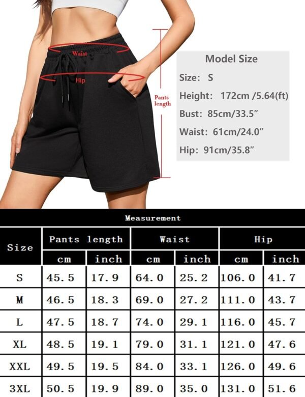 Jezonga Shorts Sport Femme Été Short de Sport Jogging Taille Haute avec Poche Casual Plage Gym – Image 8