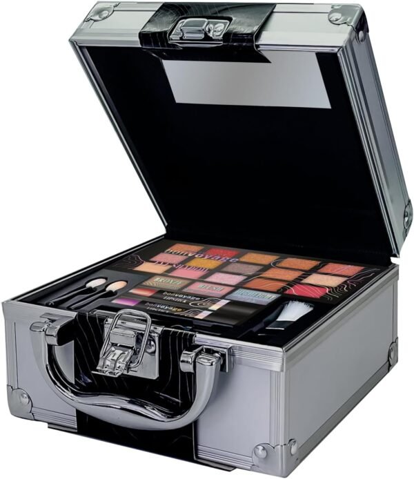 bonvoyage, Coffret Maquillage Femme 24 Pièces pour Yeux, Lèvres et Visage, avec Ombres Yeux, Rouges à Lèvres, Illuminateur, Bronzant et Plus, Accessoires Inclus, Travel in Colour