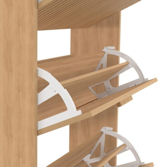 IDMarket - Meuble à Chaussures 18 Paires Juliette 3 Portes Lattes tasseau Bois Coloris chêne – Image 6