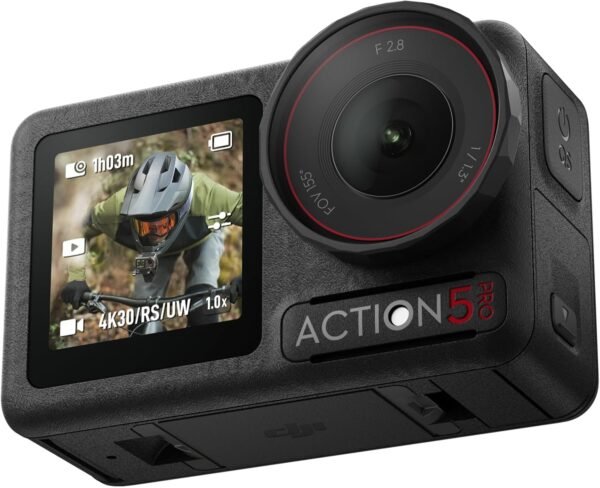DJI Bundle Essentiel Osmo Action 5 Pro, Caméra Étanche avec Capteur 1/1,3", Vidéo 4K/120 IPS, Suivi de Sujet, Stabilisation, Double Écran Tactile OLED, Caméra d’Action 4K Idéale pour Sports, Vlog