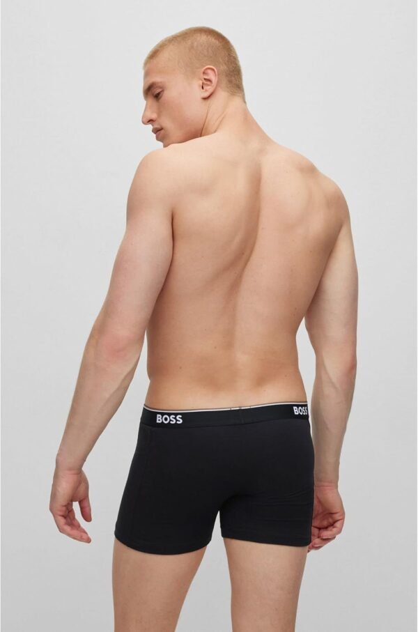 BOSS Hommes BoxerBr 3P Power Lot de Trois Boxers Longs en Coton Stretch avec Logos – Image 3