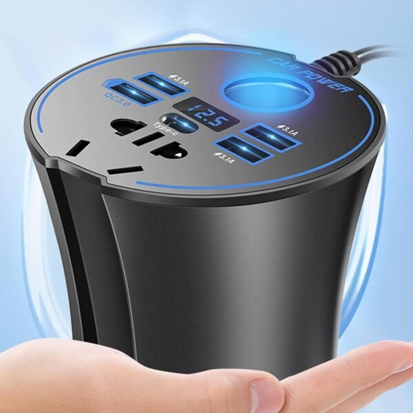 Chargeur Allume-Cigare Rapide,Chargeur USB Rapide pour Allume-Cigare | Convertisseur 12V/24V 220V Sécurisé Multifonction pour Ordinateurs, Voyages, Camping et Accessoires Auto – Image 3