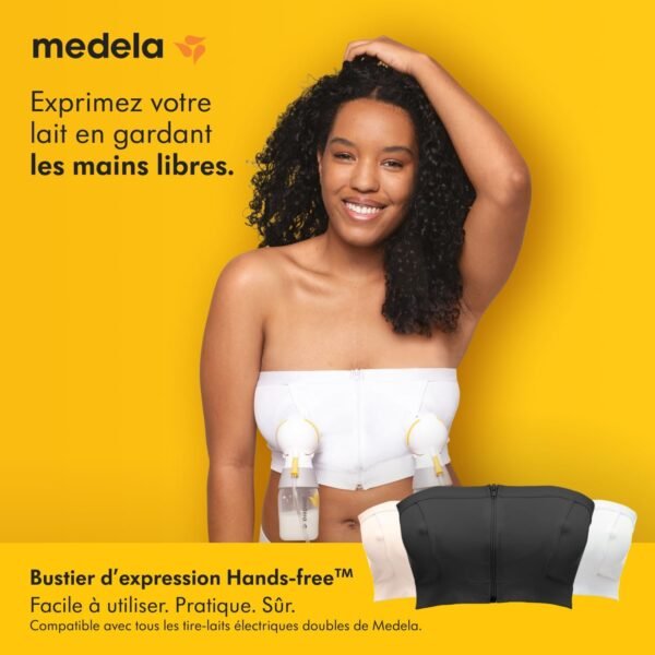 Medela Mains libres, soutien-gorge d'extraction Easy Expression avec matériau adaptatif stretch pour un ajustement parfait – Image 2