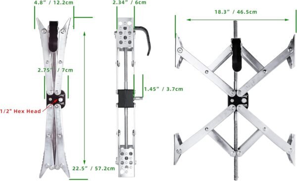 Maxchock Wheel Chock Lot de 2 stabilisateurs en forme de X (réglage du forage unique) Dual Axel RV pour remorque, camping-car, camping (XL-2) – Image 5