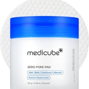 medicube Zero Pore Pads 2.0 Lot de 70 tampons de toner double texture pour le visage pour exfoliation et soin des pores avec 4,5 % d'acide lactique AHA et 0,45 % d'acide salicylique BHA, idéal pour