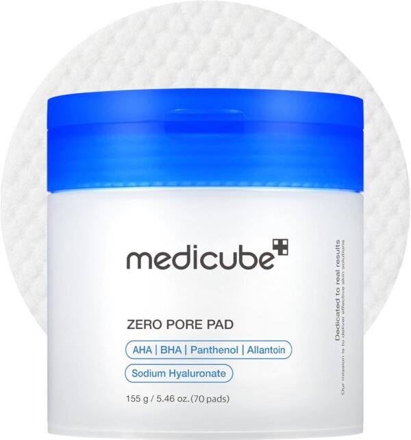 medicube Zero Pore Pads 2.0 Lot de 70 tampons de toner double texture pour le visage pour exfoliation et soin des pores avec 4,5 % d'acide lactique AHA et 0,45 % d'acide salicylique BHA, idéal pour