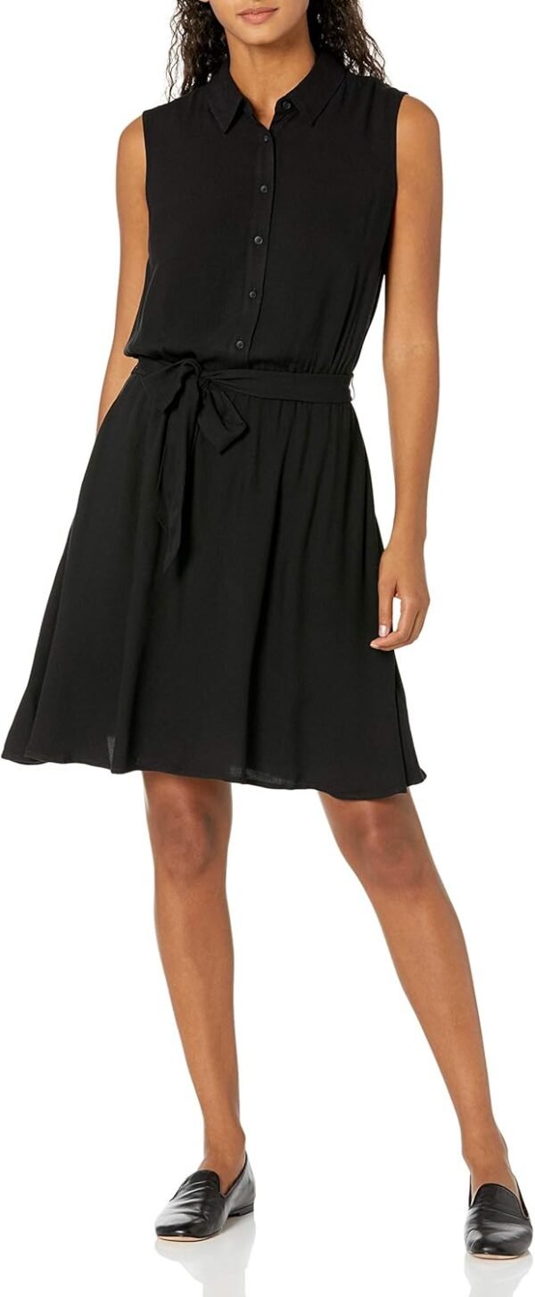 Amazon Essentials Robe-Chemise Tissée À Coupe Décontractée sans Manches Femme