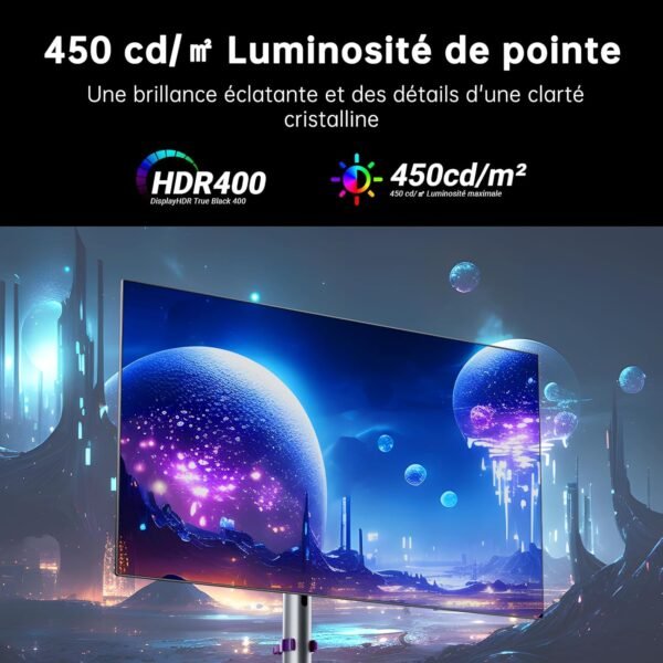 KTC OLED Écran PC Gamer 27 Pouces WQHD 1440P - 65W USB C (Supporte la Sortie vidéo), 240Hz / 0.03ms, 100% DCI-P3, DisplayHDR True Black 400, Adaptive Sync, Haut-parleurs Doubles intégrés - Blanc – Image 5