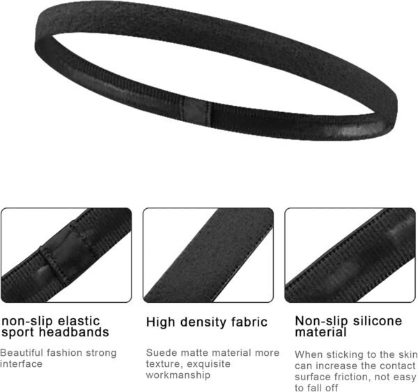 Chstarina 10 Pièces Bandeaux de Sport, Bandeaux de Cheveux Élastique Antidérapant, Headband Hairband Bandeaux de Tête pour Homme Femme Course Yoga Jogging Gym – Image 2
