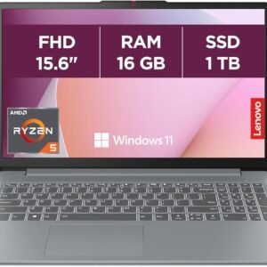 Lenovo IdeaPad Slim 3 15ABR8 - Ordinateur Portable 15.6'' FHD (AMD Ryzen 5 5625U, RAM 16Go, SSD 1To, AMD Radeon Graphics, Windows 11 Home) Clavier AZERTY Français - Gris