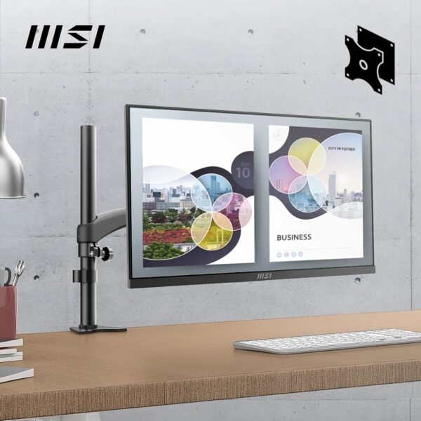 MSI Pro MP275 écran bureautique 27" Full HD - Dalle IPS 1920 x 1080, 100 Hz, écran respectueux des Yeux, Haut-parleurs intégrés, inclinable - HDMI 1.4b, D-Sub (VGA) – Image 5